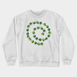 Green Stripes Shamrock Spiral St Patricks Day Crewneck Sweatshirt